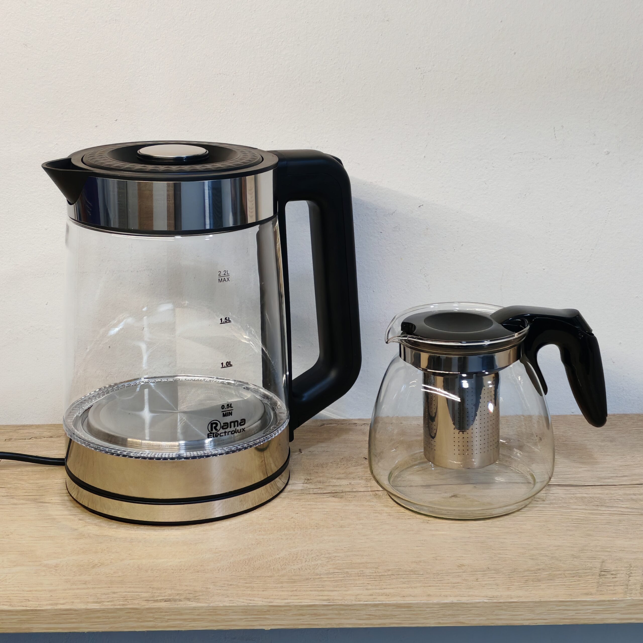 Bouilloire Électrique En Verre Et 2.2L + Briq 0.8 L - الصورة 3