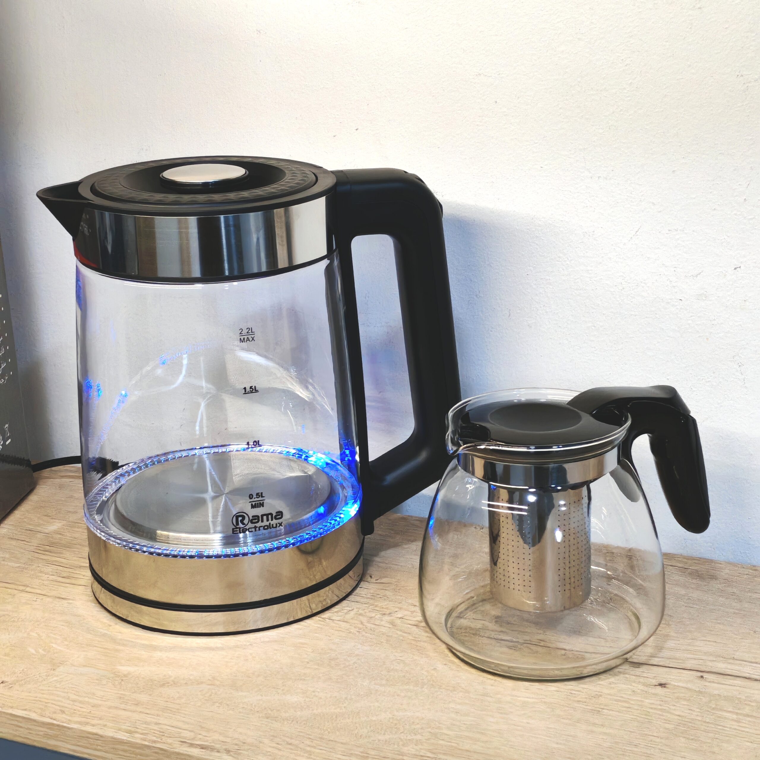 Bouilloire Électrique En Verre Et 2.2L + Briq 0.8 L - الصورة 2