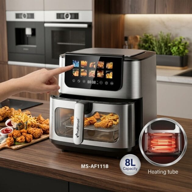 مقلاة هوائية رقمية Multismart Digital Air Fryer 8 Litre