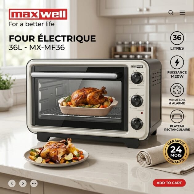 فرن كهربائي ماكسويل Maxwell سعة 36 لتر بقوة 1420 واط
