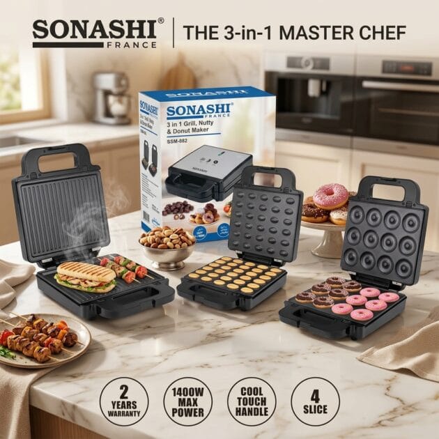 صانع الوجبات المتعدد الاستخدامات 3 في 1 SONASH بقوة 1400 واط